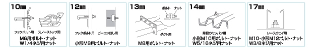 サイズ別使用例