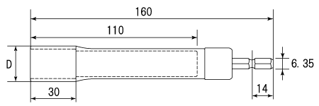 電動ドリル用αソケット　ロングタイプの図面