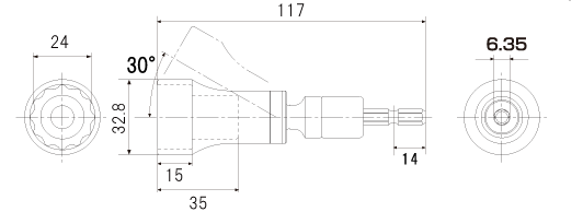 電動ドリル用α(アルファ)ユニバーサル　配管・建築金物用の図面