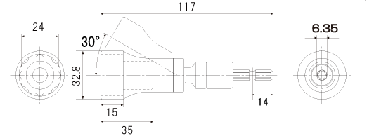 電動ドリル用α(アルファ)ユニバーサル 配管・建築金物用の図面