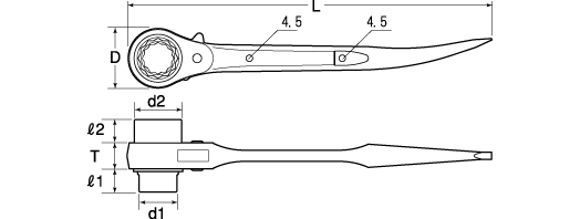 SHORT RATCHET WRENCHDrawings