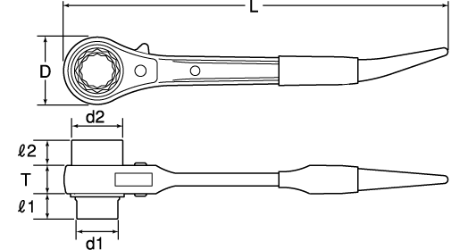 ALUMINIUM SHORT RATCHET WRENCHDrawings