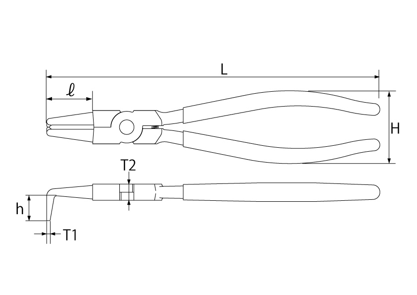 BENT SNAP RING PLIERS HOLE TYPEDrawings