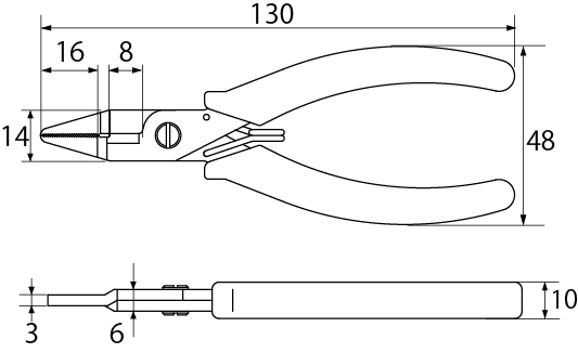 STAINLESS FLAT NOSE CUTTING PLIERSDrawings