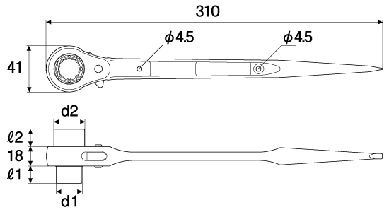 STAINLESS RATCHET WRENCHDrawings