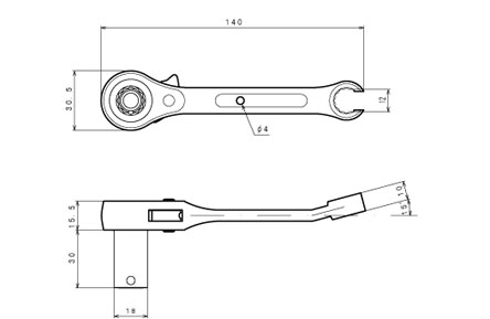 SHORT SUSPENDED PIPE BAND WRENCHDrawings