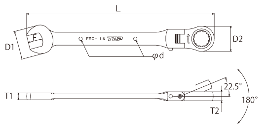 SWING LOCK RATCHET COMBI WRENCHDrawings