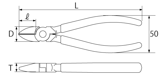 STRONG SLANT EDGE CUTTING PLIERSDrawings