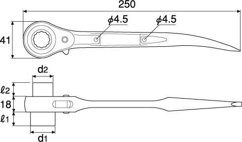 STAINLESS RATCHET WRENCHDrawings
