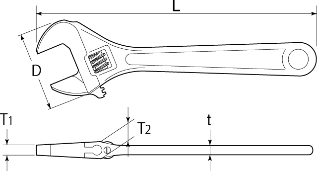 Adjustable wrench drawing