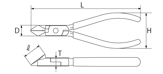 斜ニッパの図面