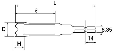 電動ドリル用ソケット　ピーコン用ギザ付の図面