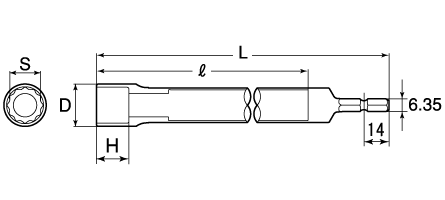 電動ドリル用(インパクト対応)レースウェイ用軽天ソケットの図面