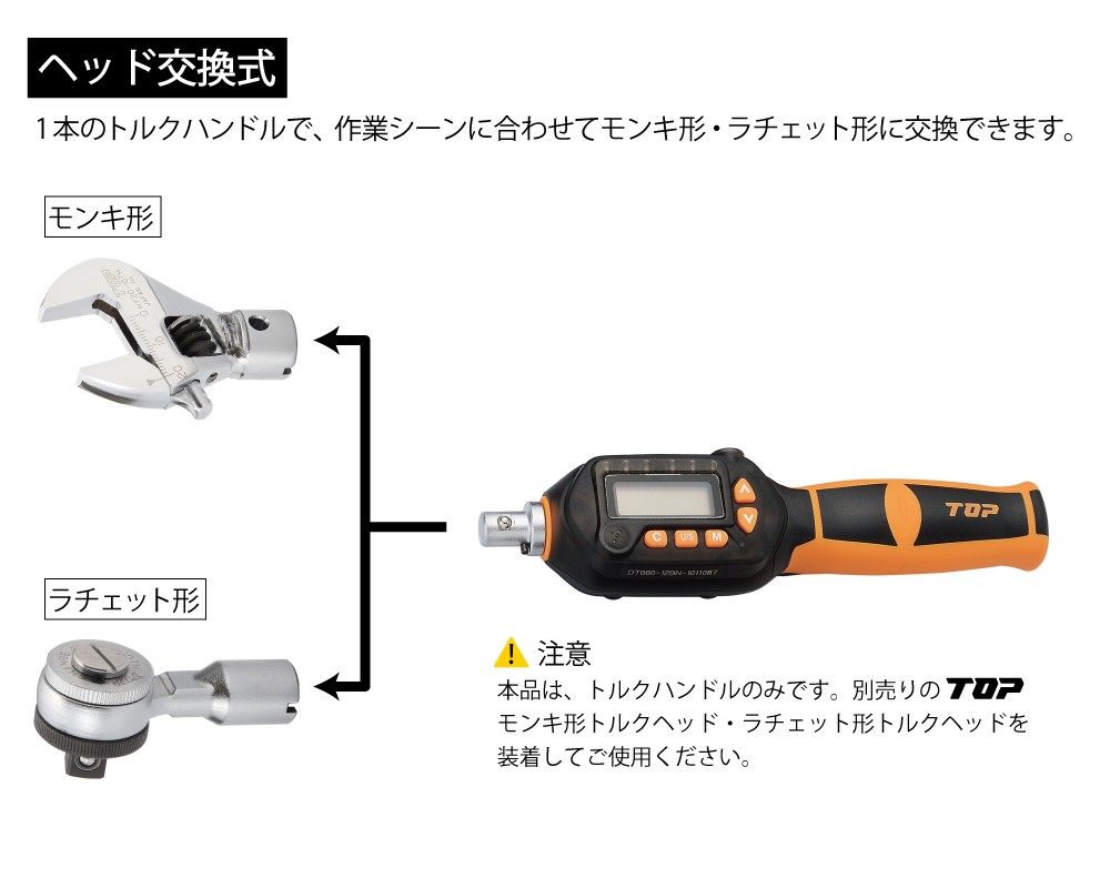 好評受付中 森の道具屋さんTOP ヘッド交換式デジタルトルクハンドル ケース付 DＴ340-22BN