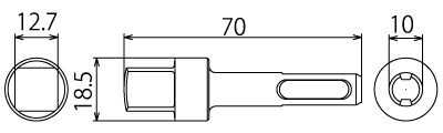 ハンマードリル用SDSプラスソケットアダプターの図面