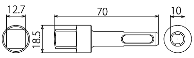 ハンマードリル用SDSプラスインパクトソケットアダプターの図面