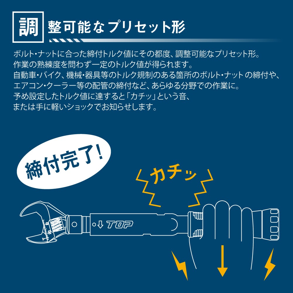 ヘッド反転式モンキ形グリップ付トルクレンチ | トップ工業株式会社 ヘッド反転式モンキ形グリップ付トルクレンチ | トップ工業株式会社