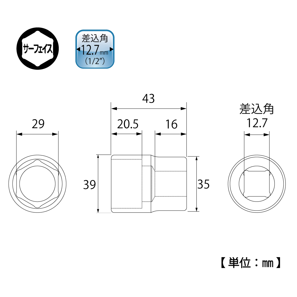 サーフェイスソケット（差込角12.7mm） | トップ工業株式会社